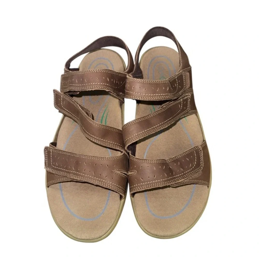 Orthofeet 932 Mens 12D WIDE Brown‎ Leather Adjustable Straps Comfort Sandals